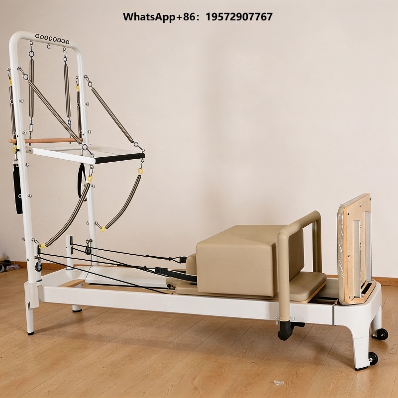 Pilates Yoga Loft - Weißes Pilates Reformer-Bett für Core-Training, Yoga