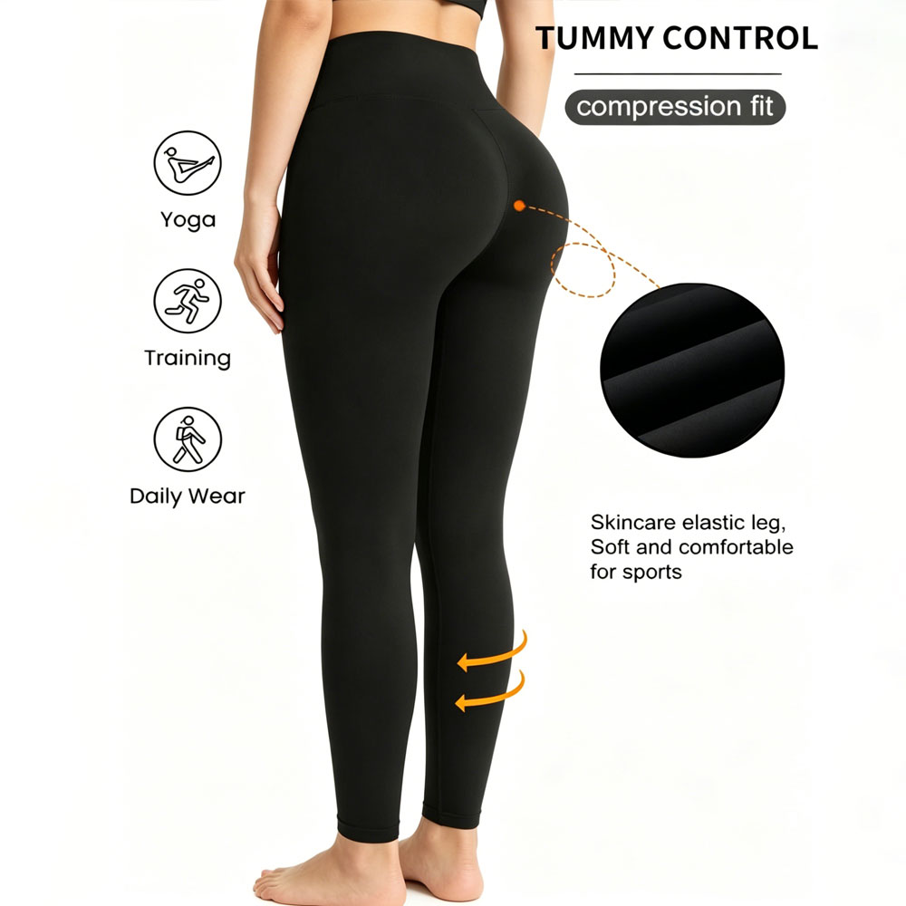 Pilates Yoga Leggings - Damen High-Stretch Butterweiche Sportleggings mit Po-Lifting-Effekt