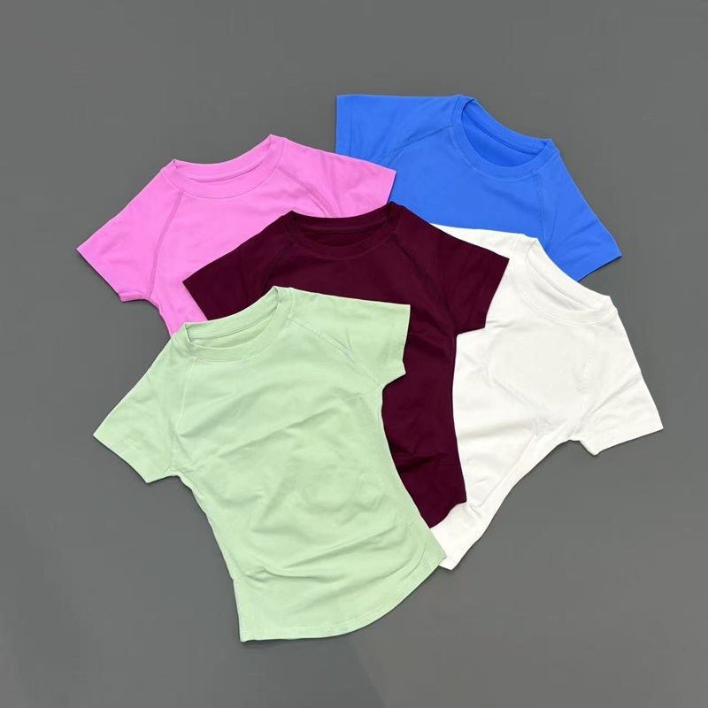 Pilates Yoga Top - Kurzärmliges, nahtloses Yoga-Top für Damen, schnell