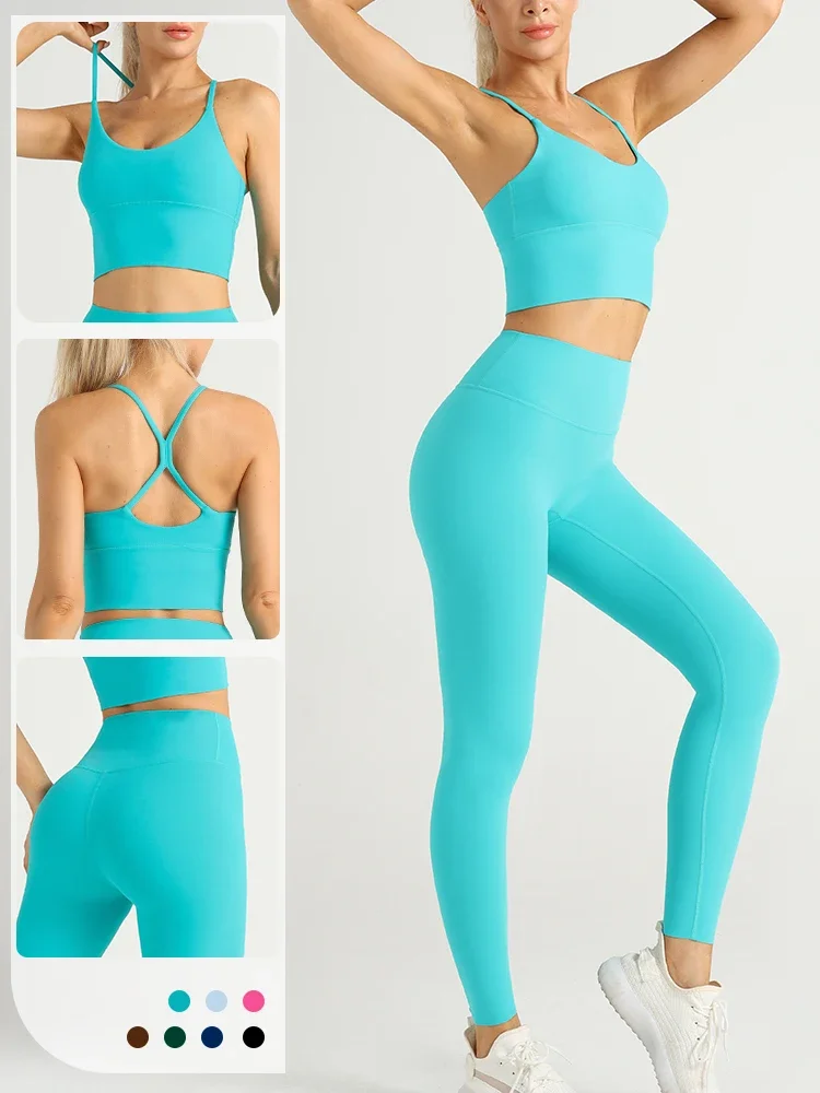 Pilates Yoga Clothes - 2-teilige Yoga-Kleidung für Damen, Trainingsanzug, Sportbekleidung,