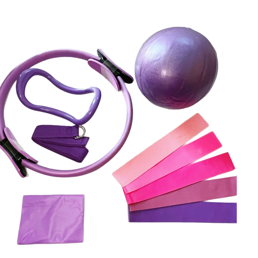 Pilates Yoga Ball Exercises - Kundenspezifisches LOGO 5-teiliges Heim-Fitnessstudio-Widerstandstraining-Fitnesstrainingsset 25 cm
