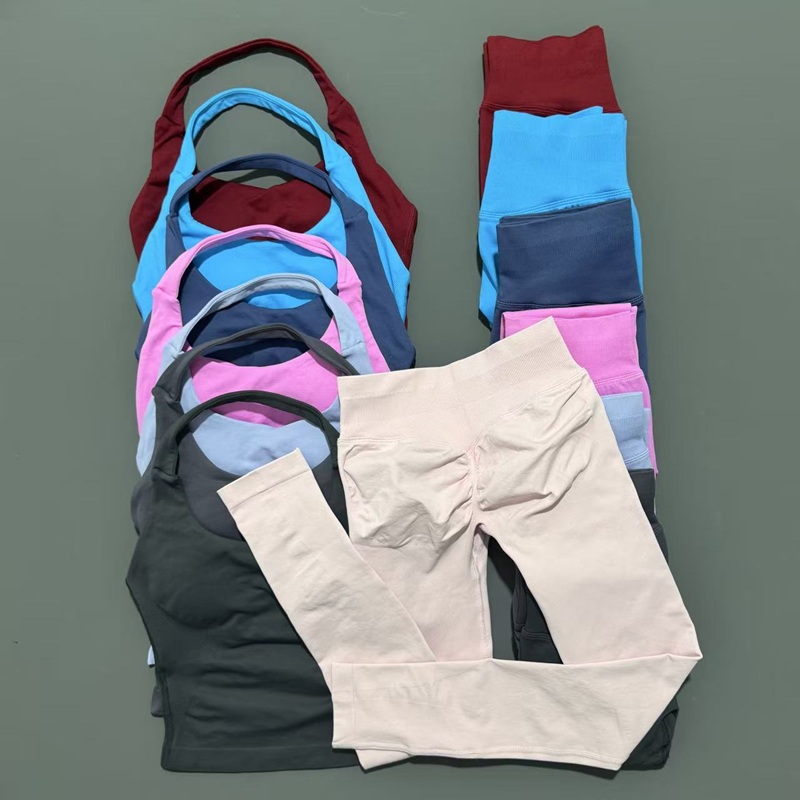 Pilates Yoga Leggings - HISTELLO 2-teiliges Yoga-Set für Damen, nahtlos,