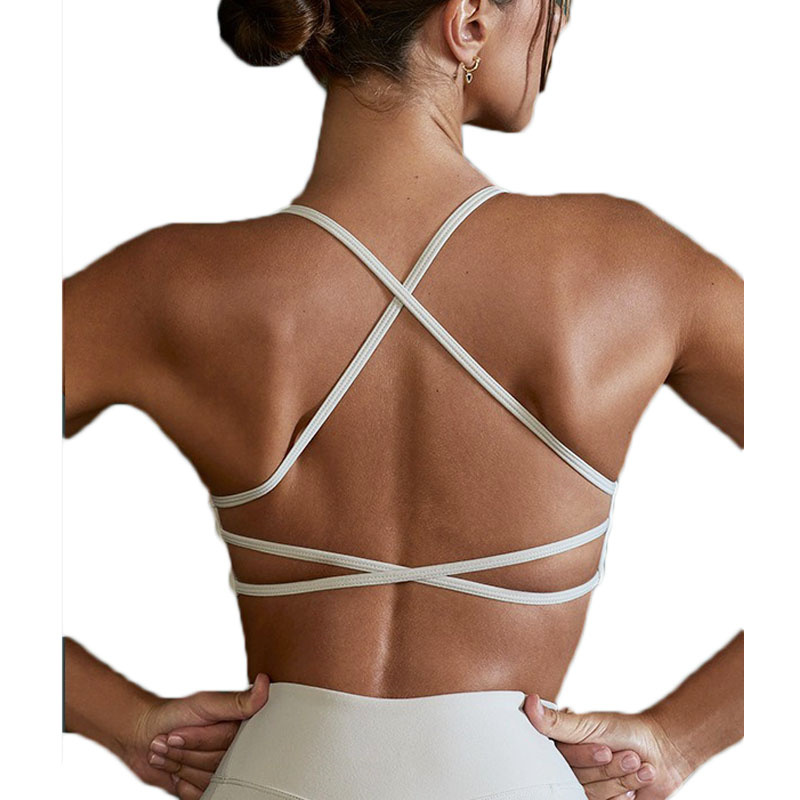 Pilates Yoga Top - Aiithuug Yoga-BH mit überkreuztem Rücken, sexy